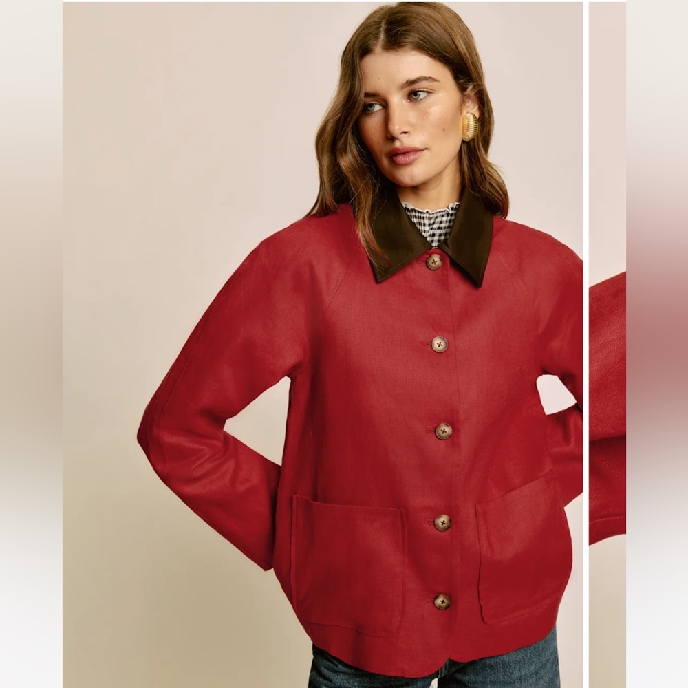 NWT Reformation Lila Linen Jacket in Sun-dried Tomato